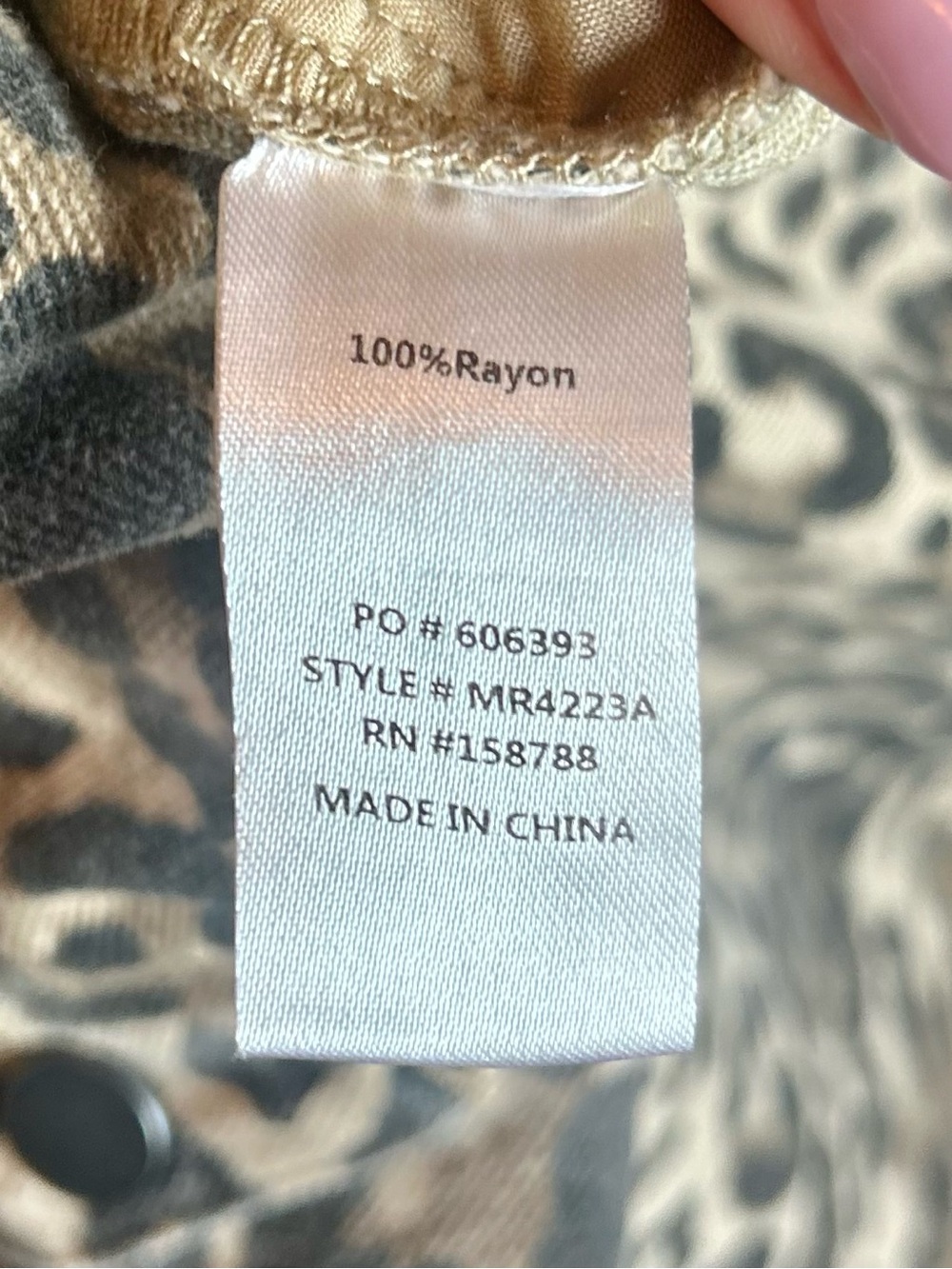 Anthropologie MABLE Leopard Print Romper Beige/Black M Oversized Animal Cheetah - Picture 11 of 11